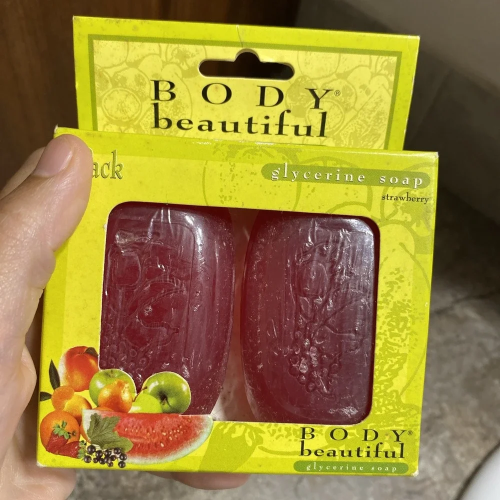 BODY Beautiful Glycerine Bar‎ Soap All Skin Type Strawberry 2 Pack